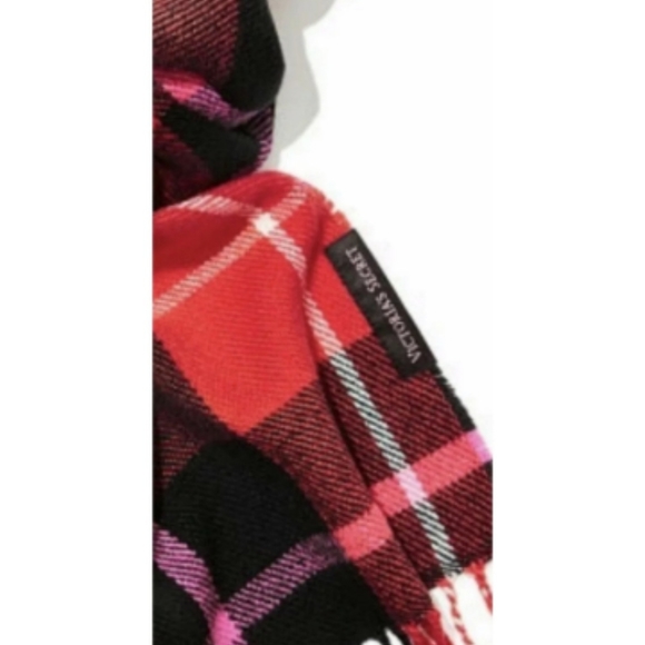 Victoria Secret Red Plaid Scarf - Picture 2 of 3